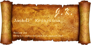 Jaskó Krisztina névjegykártya