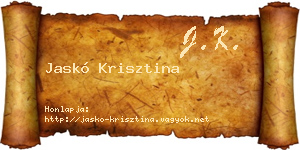 Jaskó Krisztina névjegykártya